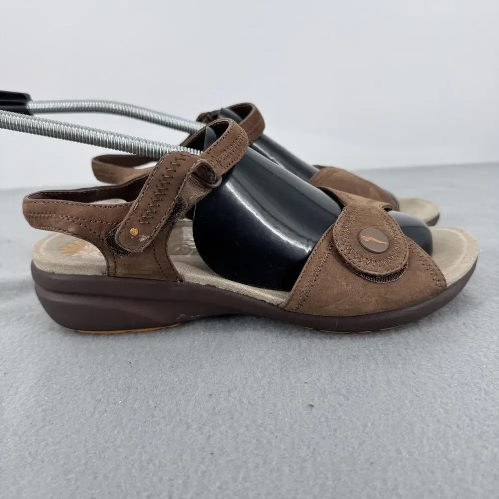 Dansko Sandals Womens Size 7.5 Brown Leather Slingback Wedge Comfort Shoes‎